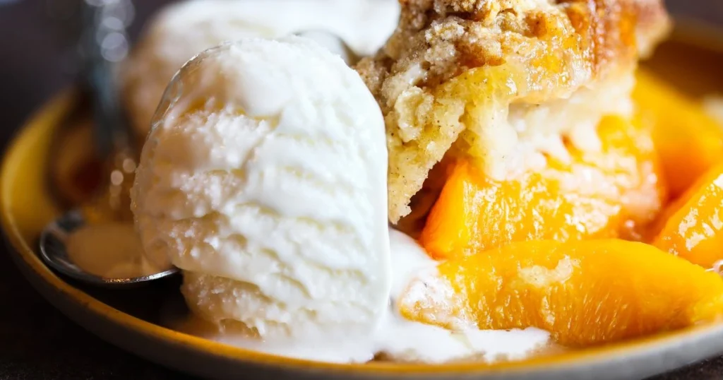 peach cobbler made with cake mix