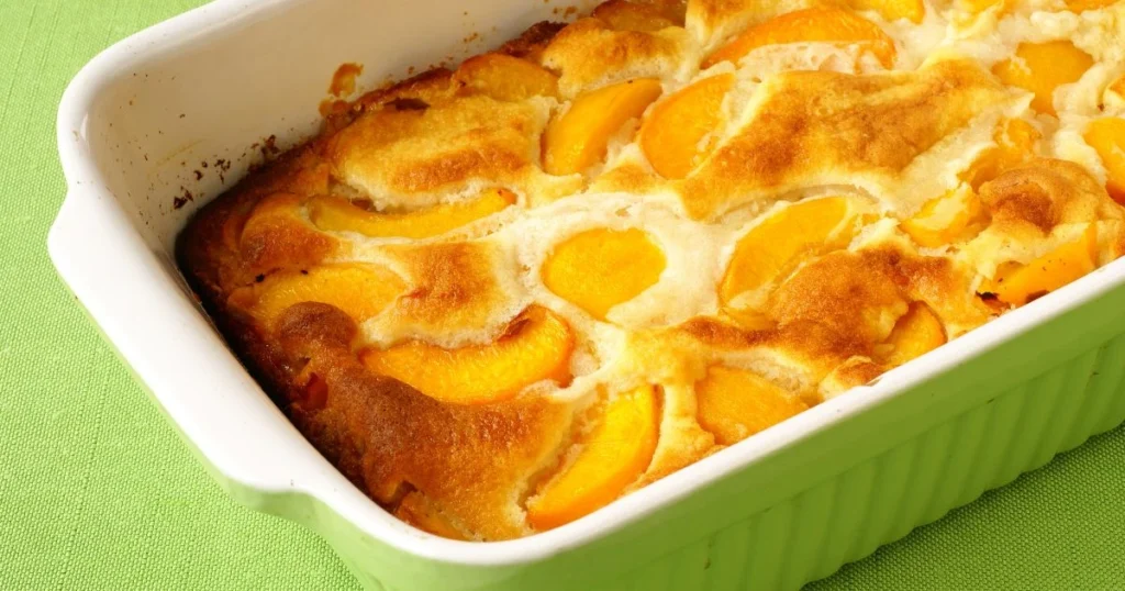 peach cobbler made with cake mix