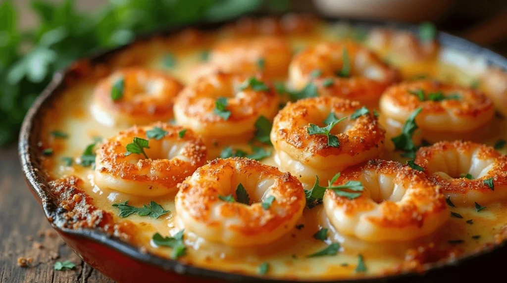 Easy garlic shrimp gratin recipe