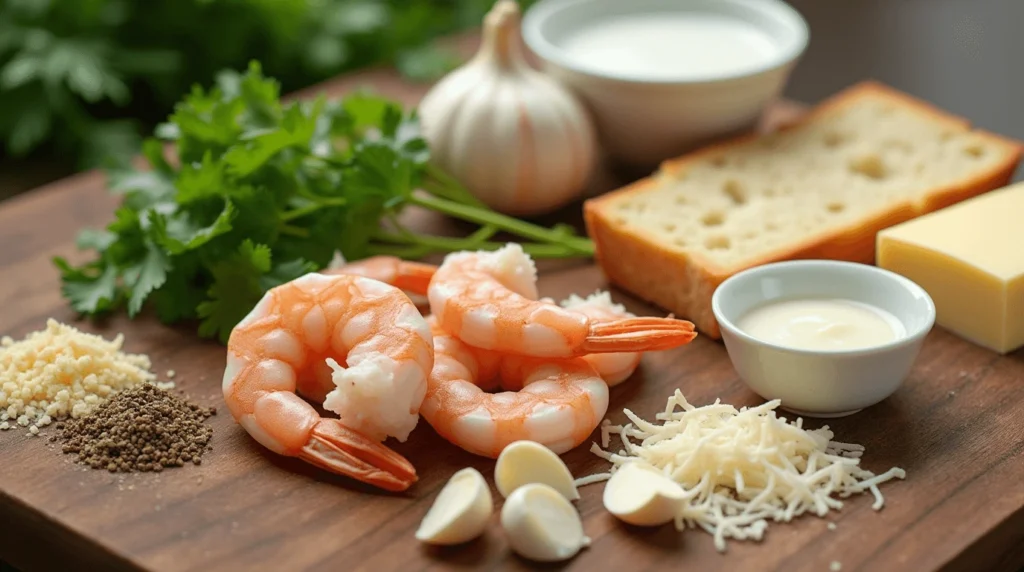 Garlic Shrimp Gratin ingredients