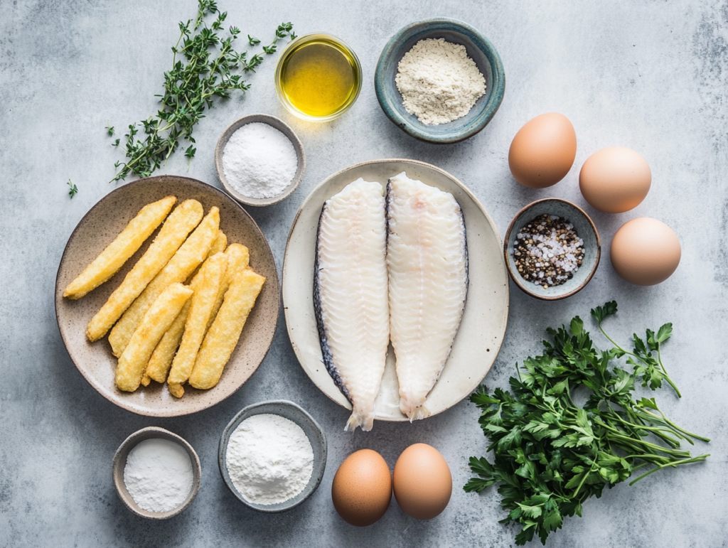 Healthy Lectin Free Fish and Chips Recipe ingredients