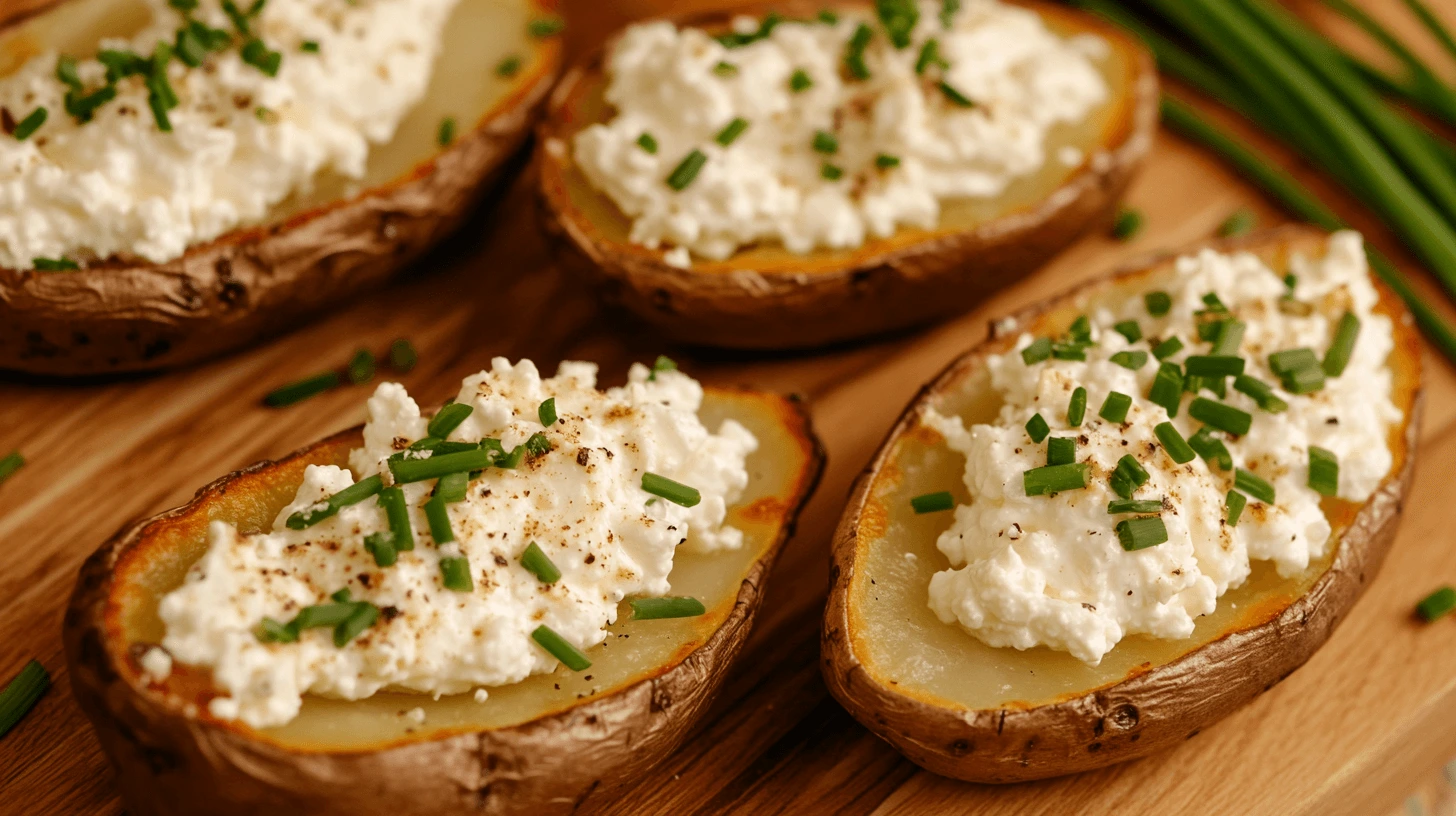 cottage cheese recipe for air fryer baked potato skins steps